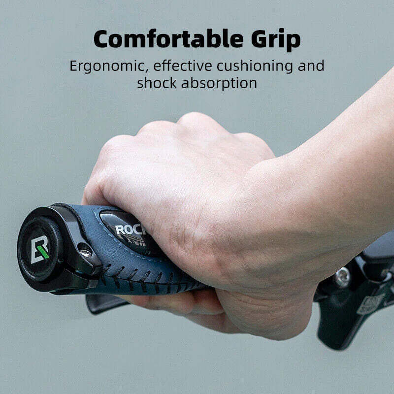 Deluxe Hand Grips Shock Absorbing Rockbros MTB Mountain Bike Tourer Double Lock BLUE Handlebar Grips Anti-skid 2.22cm Tristar Online