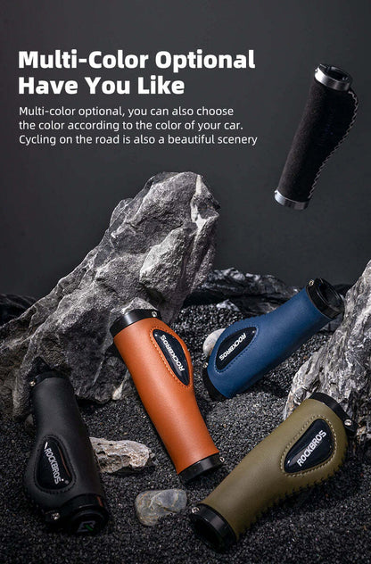 Deluxe Hand Grips Shock Absorbing Rockbros MTB Mountain Bike Tourer Double Lock BLUE Handlebar Grips Anti-skid 2.22cm Tristar Online