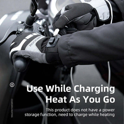 MTB Heated Gloves Large for Mountain Road Bike Breathable Winter Autumn Cycling Camping Running Outdoor Sport Rockbros Tristar Online