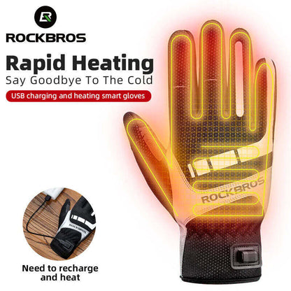 MTB Heated Gloves XLarge for Mountain Road Bike Breathable Winter Autumn Cycling Camping Running Outdoor Sport Rockbros Tristar Online