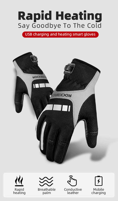 MTB Heated Gloves XLarge for Mountain Road Bike Breathable Winter Autumn Cycling Camping Running Outdoor Sport Rockbros Tristar Online