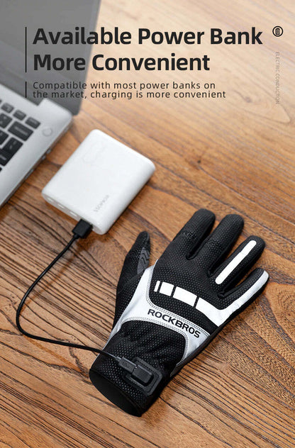 MTB Heated Gloves XLarge for Mountain Road Bike Breathable Winter Autumn Cycling Camping Running Outdoor Sport Rockbros Tristar Online
