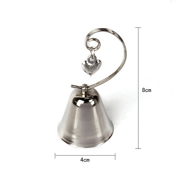 10 Pack of Silver Wedding Kissing Bell Name Card Stand Holder with Heart in Ring Bomboniere Favour Gift Tristar Online