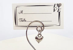 100 Bulk Buy Pack of Silver Wedding Kissing Bell Name Card Stand Holder with Heart in Ring Bomboniere Favour Gift Tristar Online