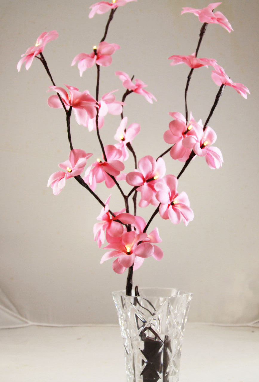 1 Set of 50cm H 20 LED Pink Frangipani Tree Branch Stem Fairy Light Wedding Event Party Function Table Vase Centrepiece Decoration Girl Bedroom Tristar Online