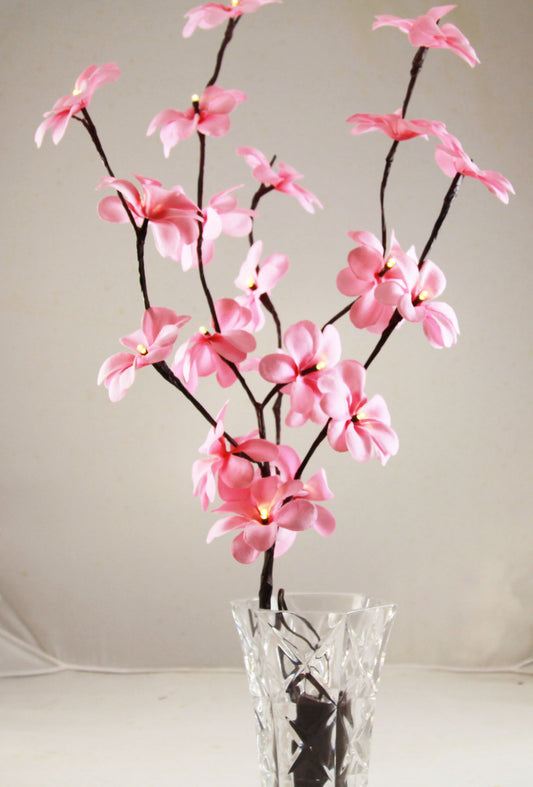 1 Set of 50cm H 20 LED Pink Frangipani Tree Branch Stem Fairy Light Wedding Event Party Function Table Vase Centrepiece Decoration Girl Bedroom Tristar Online
