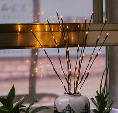 LED Light Bunch Stem - Warm White BATTERY fairy lights - 50cm high 20 bulbs/petals Tristar Online
