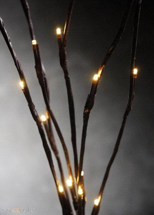 LED Light Bunch Stem - Warm White BATTERY fairy lights - 50cm high 20 bulbs/petals Tristar Online