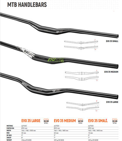 Satori EVO 35 Large - 355mm Rise Handlebar - Black MTB Trekking Universal 780mm Long Tristar Online
