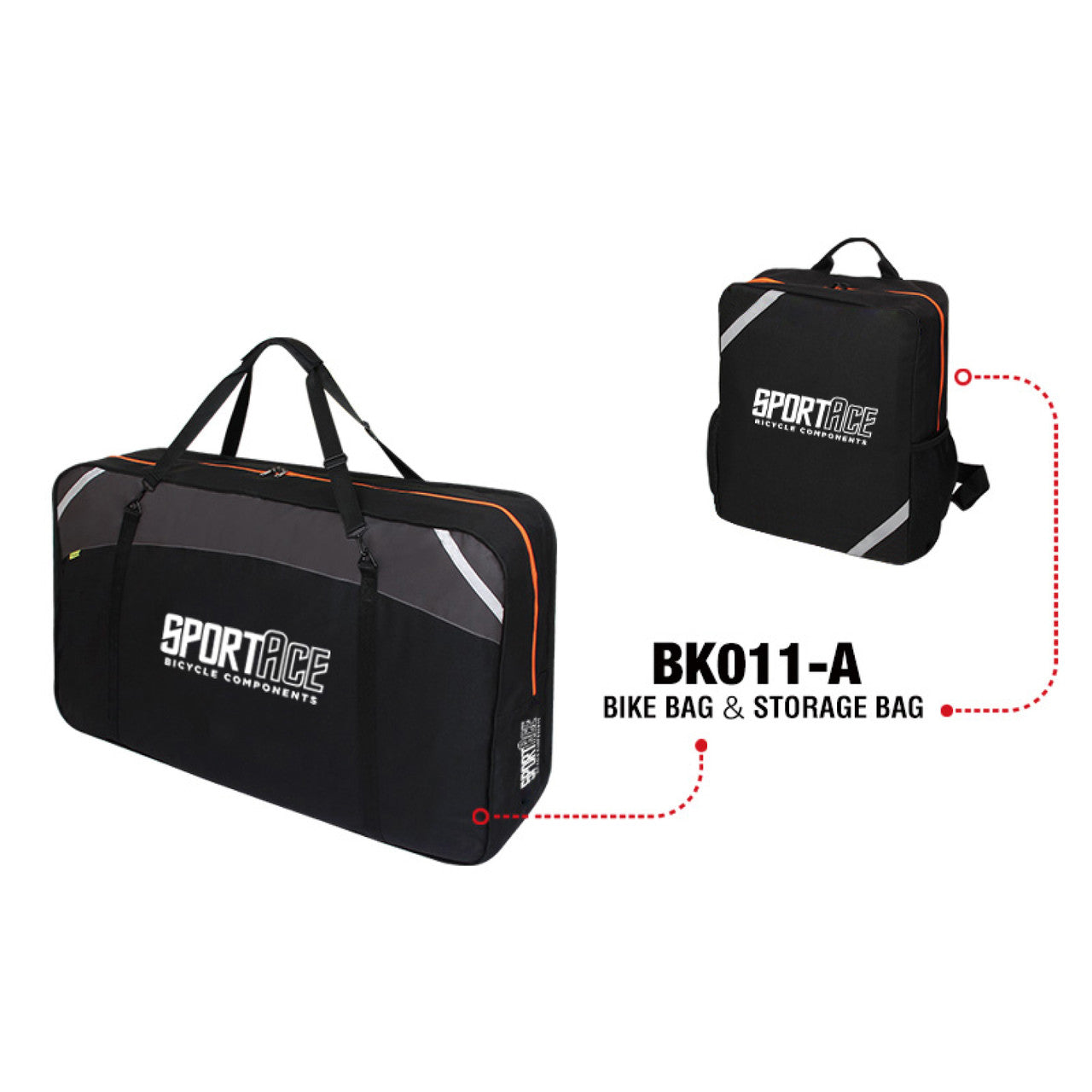 SPORTACE Bike Plane Bag Portable Soft Shell Travel Case Mountain Hybrid BMX Road Bike - 120CM X 75CM BK11- Black Tristar Online