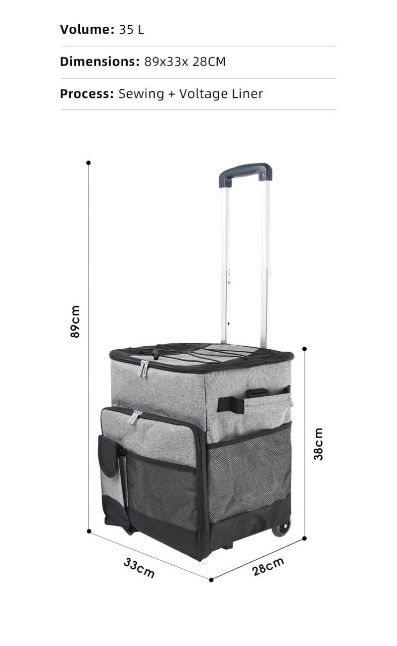 Cooler Picnic Bag Trolley Thermally Insulated - 36L - 60 cans - Grey - Drinks Food Cool Bag Rainproof Tristar Online