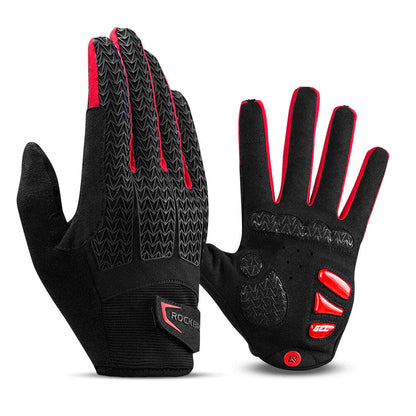 Full Finger MTB Gloves Large Size for Mountain Road Bike Breathable Red Rockbros Unisex Device Friendly Finger Material Anti Slip Tristar Online