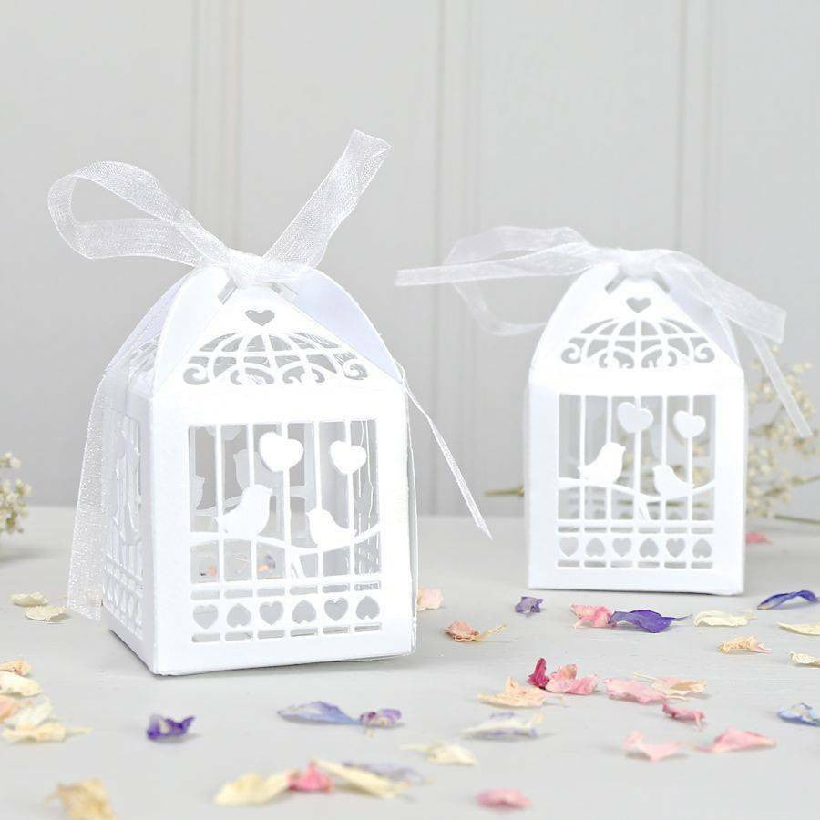 100 Piece Pack - White Dove Bird Heart Wedding Bomboniere Favor Lolly Gift Card Box Tristar Online