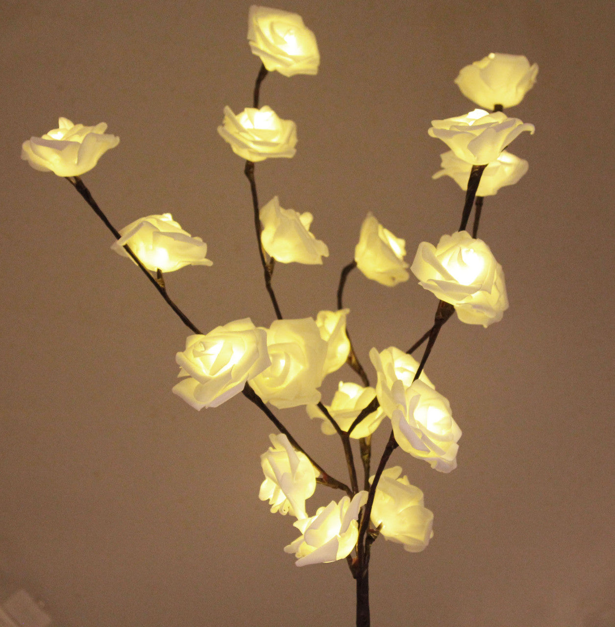 1 Set of 50cm H 20 LED White Rose Tree Branch Stem Fairy Light Wedding Event Party Function Table Vase Centrepiece Decoration Tristar Online