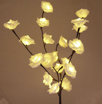 1 Set of 50cm H 20 LED White Rose Tree Branch Stem Fairy Light Wedding Event Party Function Table Vase Centrepiece Decoration Tristar Online