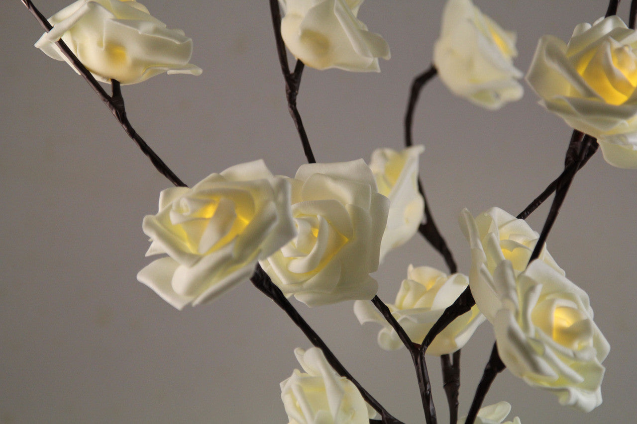 1 Set of 50cm H 20 LED White Rose Tree Branch Stem Fairy Light Wedding Event Party Function Table Vase Centrepiece Decoration Tristar Online