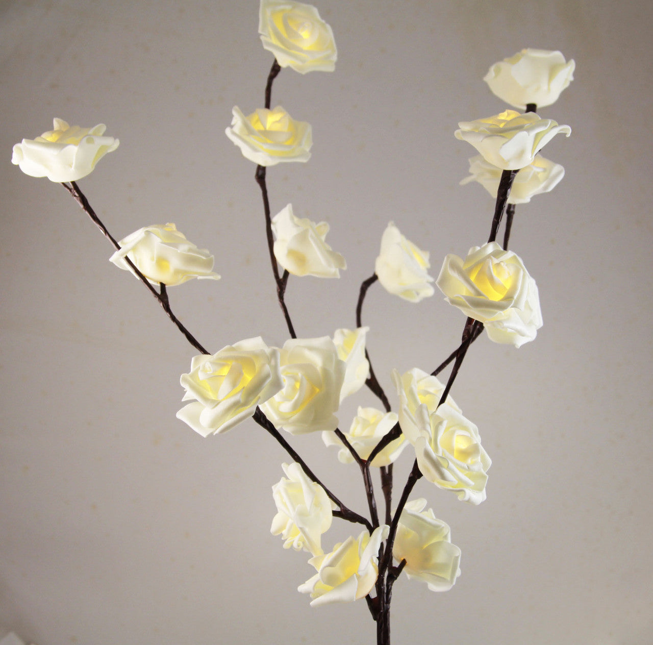 1 Set of 50cm H 20 LED White Rose Tree Branch Stem Fairy Light Wedding Event Party Function Table Vase Centrepiece Decoration Tristar Online