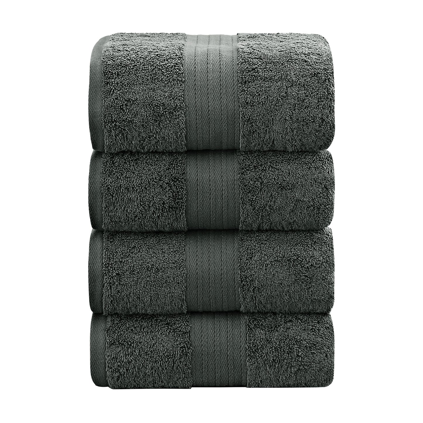 Linenland 4 Piece Cotton Bath Towels Set - Charcoal Tristar Online
