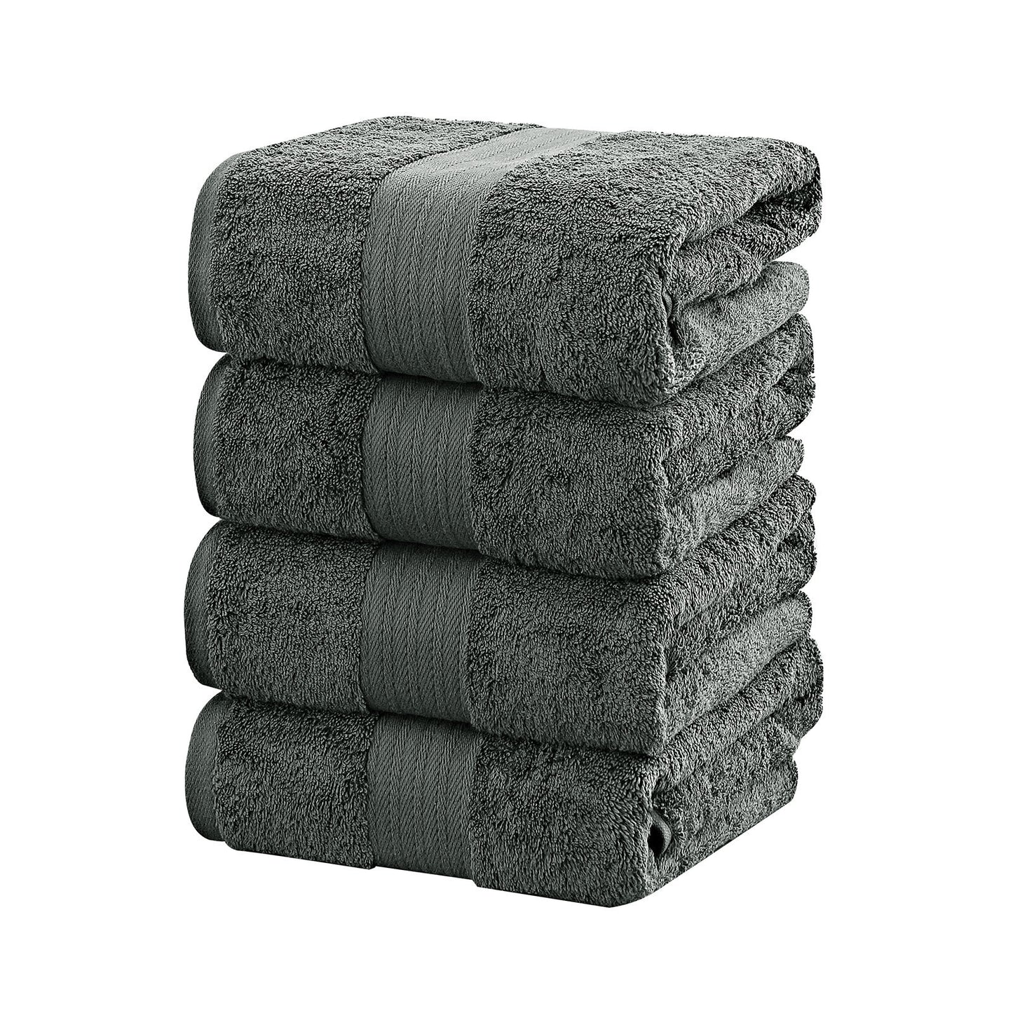 Linenland 4 Piece Cotton Bath Towels Set - Charcoal Tristar Online