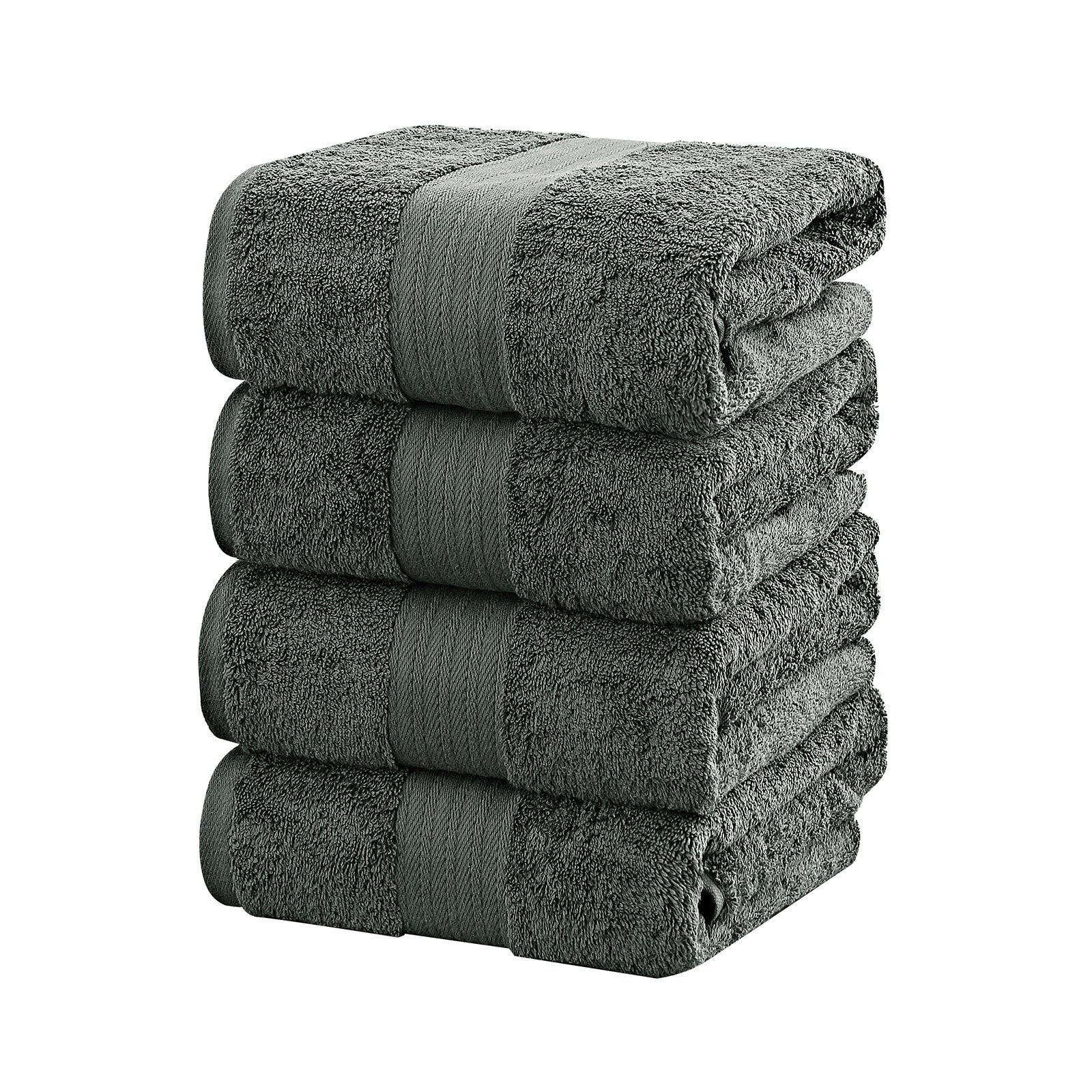 Linenland 4 Piece Cotton Bath Towels Set - Charcoal Tristar Online