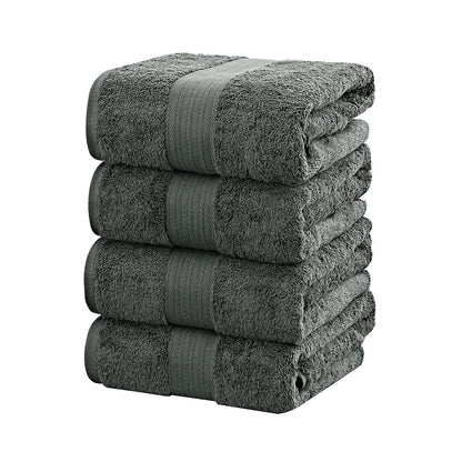 Linenland 4 Piece Cotton Bath Towels Set - Charcoal Tristar Online