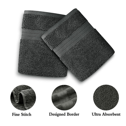 Linenland 4 Piece Cotton Bath Towels Set - Charcoal Tristar Online