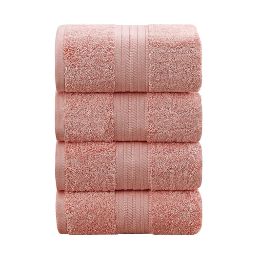 Linenland 4 Piece Cotton Bath Towels Set - Coral Tristar Online
