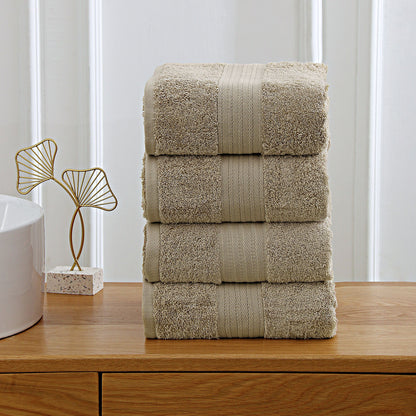 Linenland 4 Piece Cotton Bath Towels Set - Sandstone Tristar Online