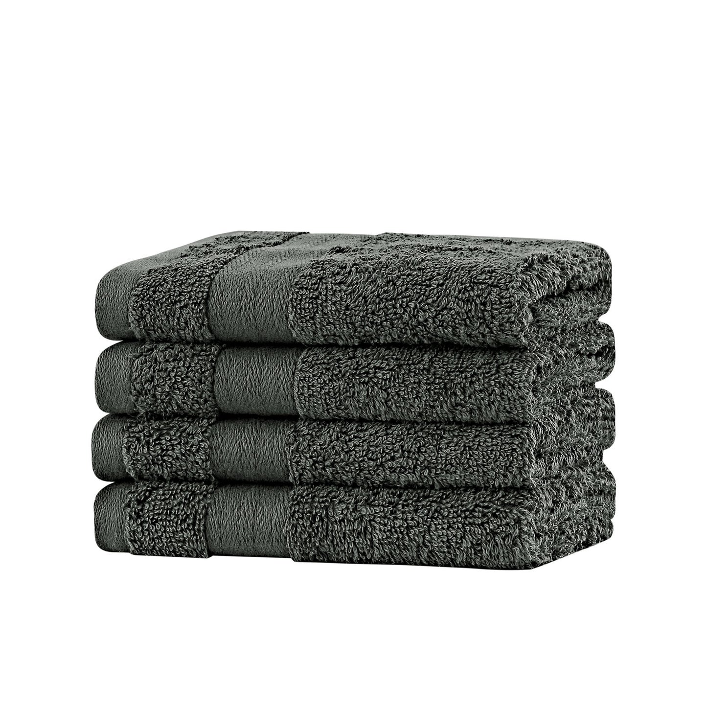 Linenland Bath Towel Set - 4 Piece Cotton Washcloths - Charcoal Tristar Online