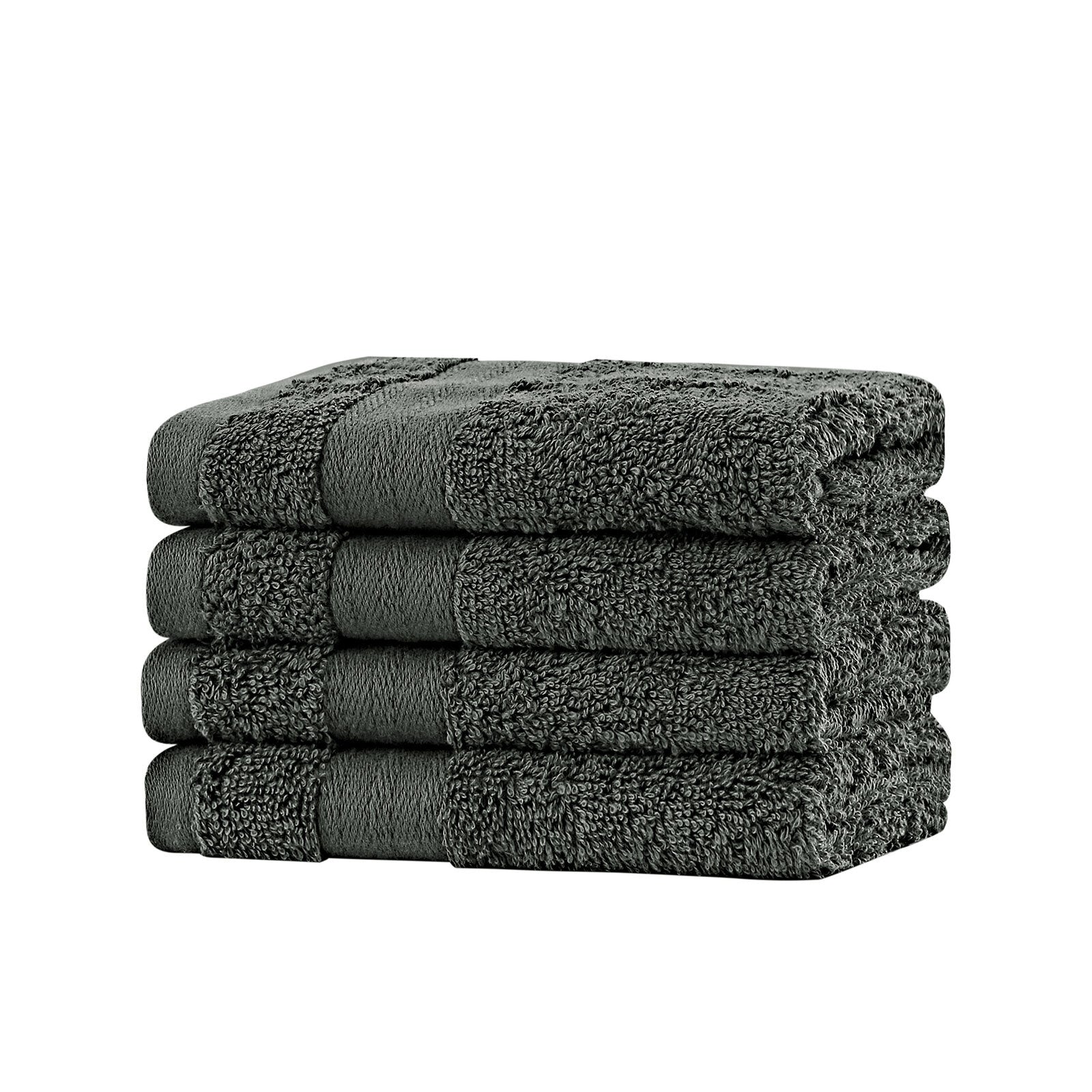 Linenland Bath Towel Set - 4 Piece Cotton Washcloths - Charcoal Tristar Online