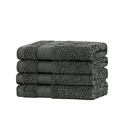 Linenland Bath Towel Set - 4 Piece Cotton Washcloths - Charcoal Tristar Online