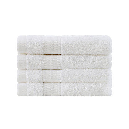Linenland Bath Towel Set - 4 Piece Cotton Washcloths - White Tristar Online