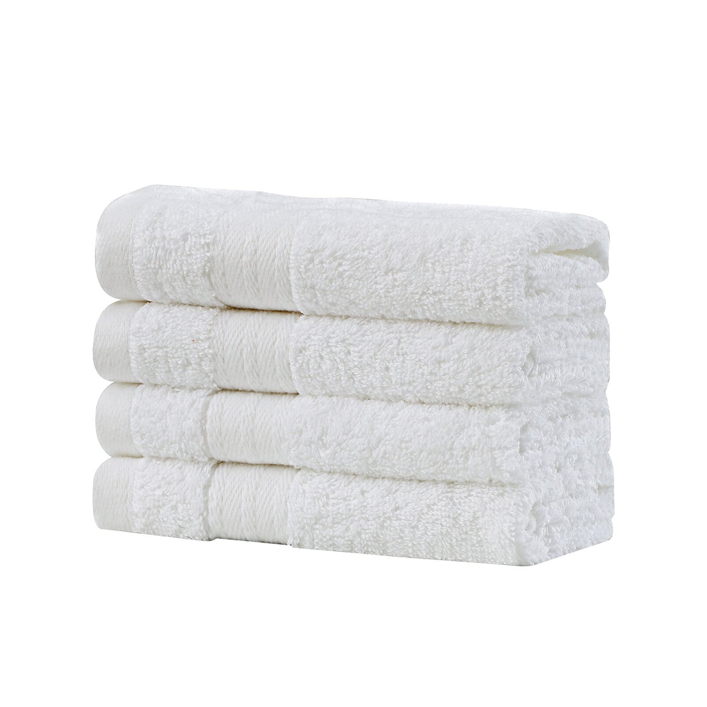 Linenland Bath Towel Set - 4 Piece Cotton Washcloths - White Tristar Online
