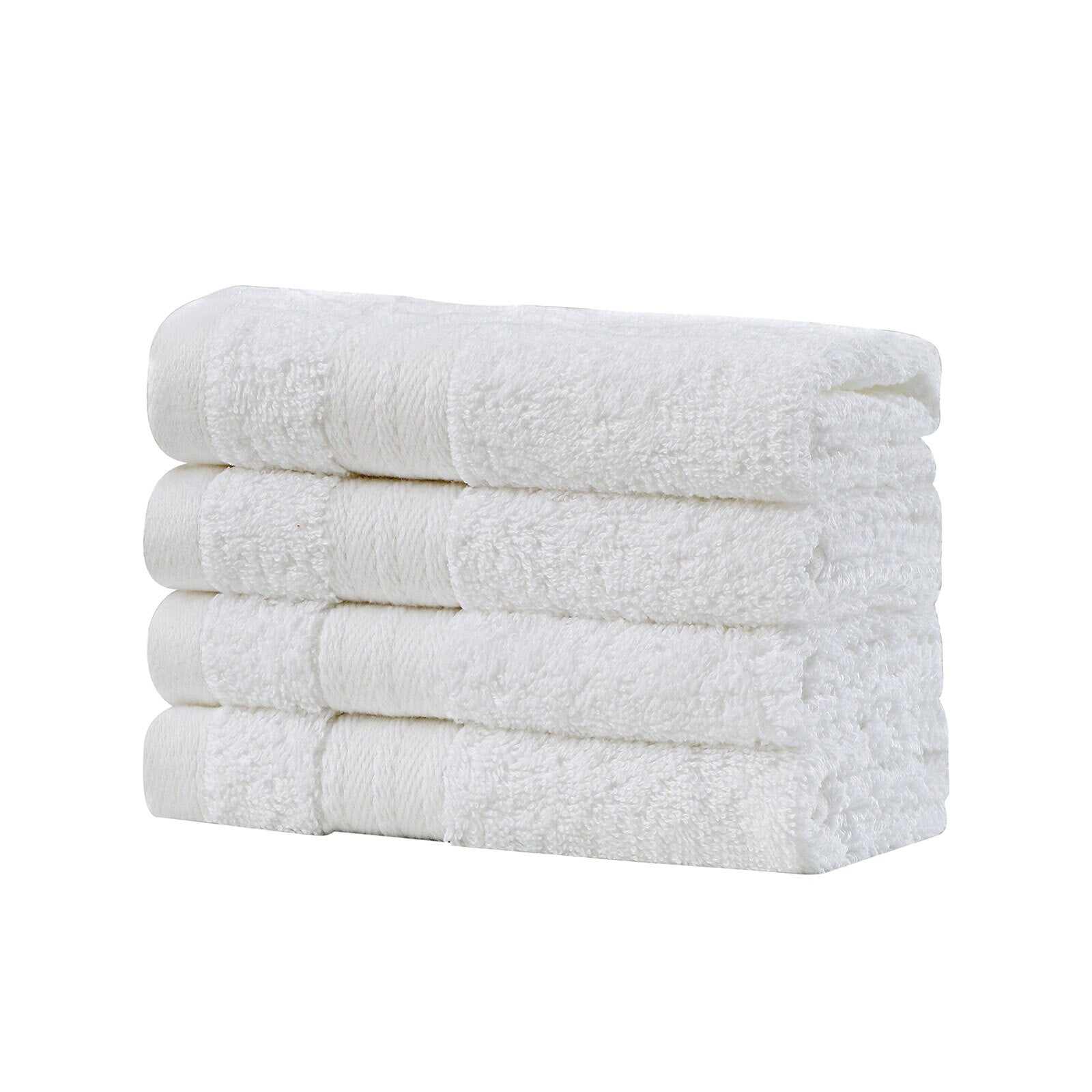 Linenland Bath Towel Set - 4 Piece Cotton Washcloths - White Tristar Online