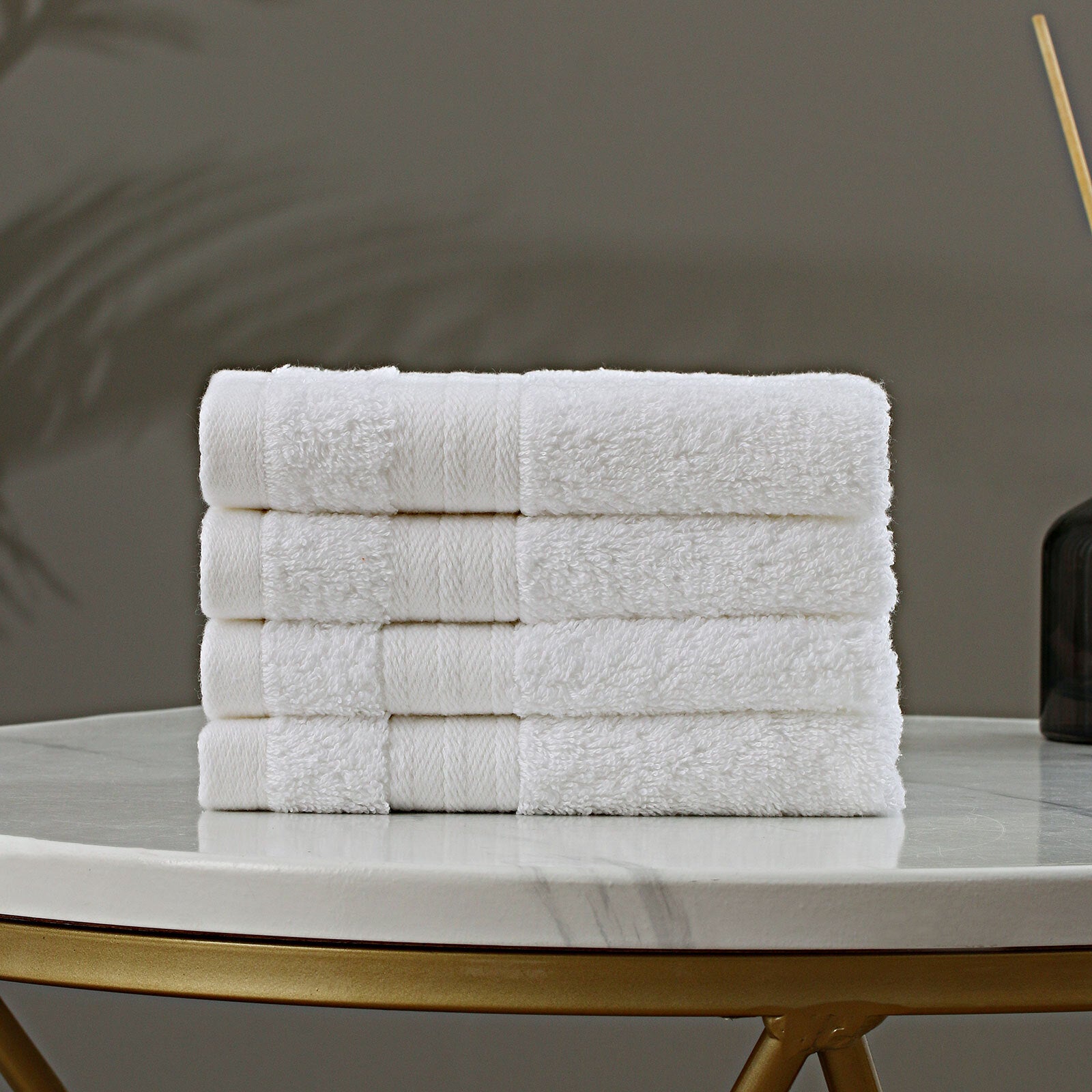 Linenland Bath Towel Set - 4 Piece Cotton Washcloths - White Tristar Online