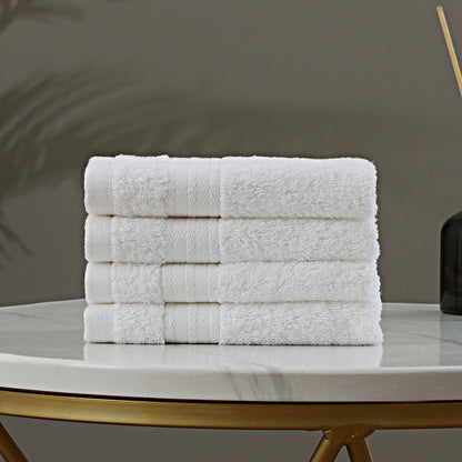 Linenland Bath Towel Set - 4 Piece Cotton Washcloths - White Tristar Online