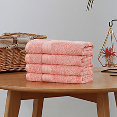 Linenland Bath Towel 4 Piece Cotton Hand Towels Set - Coral Tristar Online