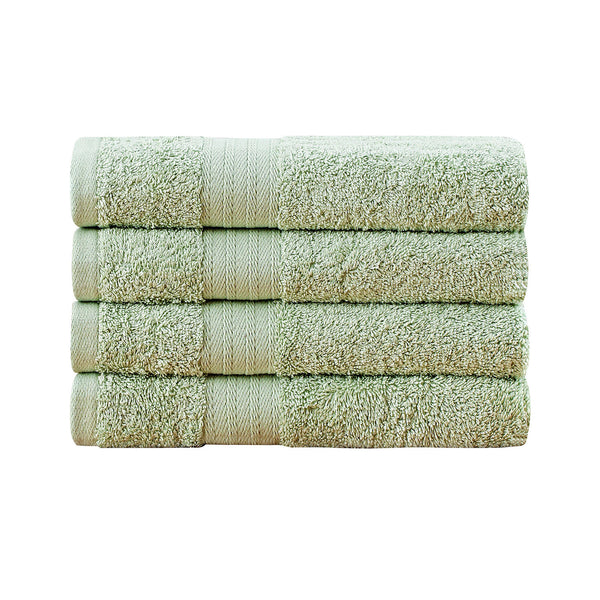 Linenland Bath Towel 4 Piece Cotton Hand Towels Set - Sage Green Tristar Online
