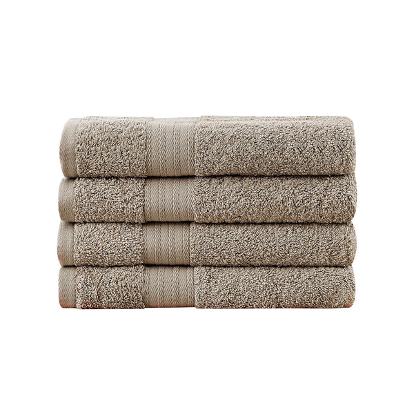 Linenland Bath Towel 4 Piece Cotton Hand Towels Set - Sandstone Tristar Online