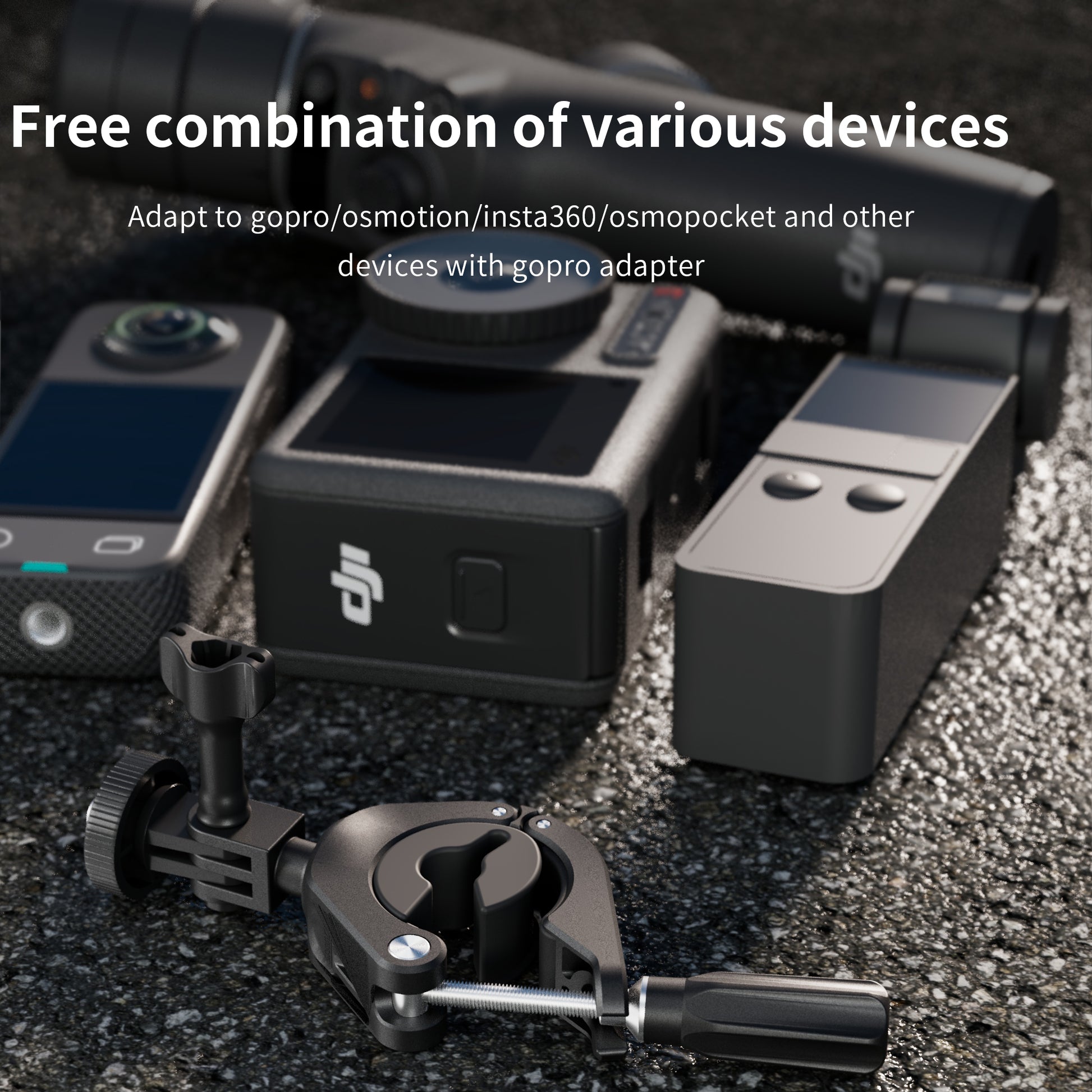 STARTRC Bike Camera Handlebar Mount Aluminum Alloy Plastic Motorcycle DJI Insta Tristar Online