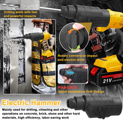 7in1 Multi-function Rechargeable Li-ion Electric Machine Set Electric Hammer Drill Chainsaw Conversion Tool Set Power Tool Kit Tristar Online