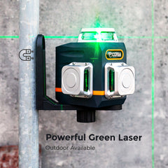 CIGMAN Laser Level Self Leveling 3x360° 3D Green Cross Line for Construction and Picture Hanging, Rechargeable battery, Remote Controller, Magnetic Rotating Stand Included Tristar Online