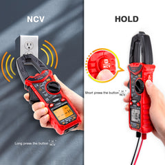 KAIWEETS HT206D Digital Clamp Meter T-RMS 6000 Counts, Multimeter Voltage Tester Auto-ranging, Measures Current Voltage Temperature Capacitance Resistance Diodes Continuity Duty-Cycle (AC/DC Current) Tristar Online