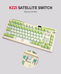 KZZI K75 PRO RGB 75% Wireless Gasket Mechanical Lemon Green Keyboard, Triple Mode, Eternity Tactile Switch Tristar Online