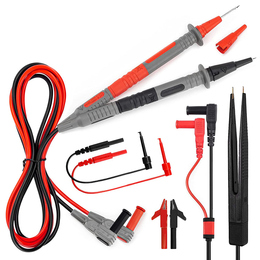 KAIWEETS Soft Silicone Electrician Test Leads Kit CAT III 1000V & CAT IV 600V with Alligator Clips and Needle Probe for Fluke/AstroAI/INNOVA Multimeter Electronic Clamp Meter 9PCS Tristar Online