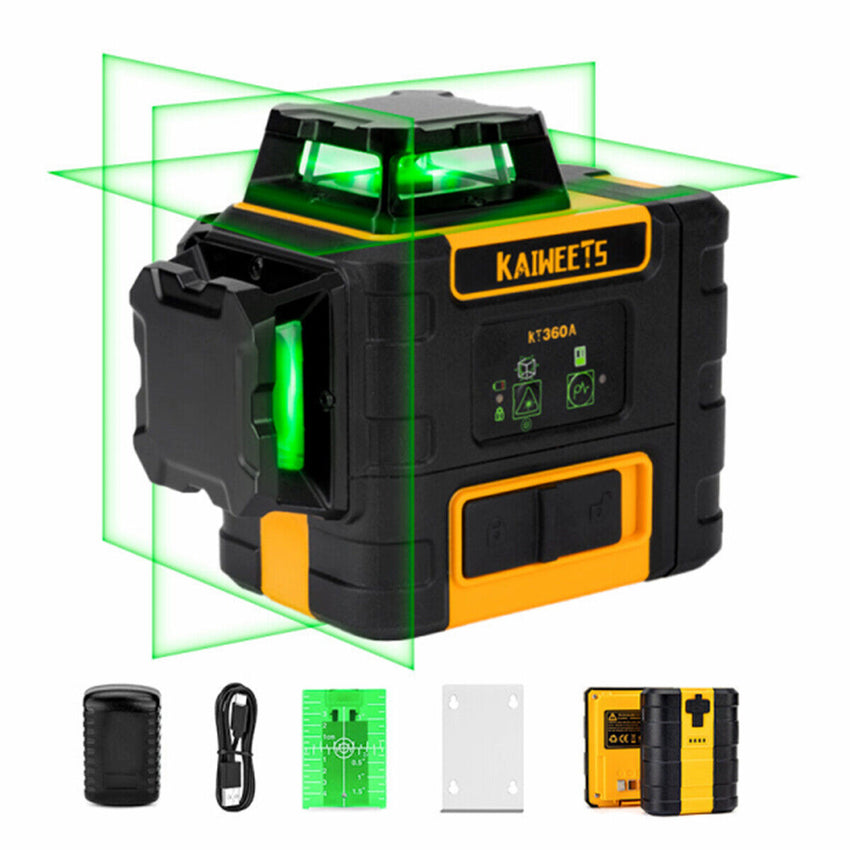 KAIWEETS KT360A Green Laser Level 3 X 360° Rotary Self Leveling with 1 Rechargeable Battery Tristar Online