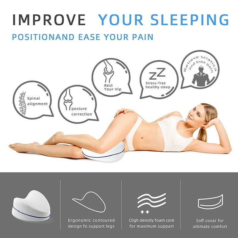 Leg Knee Support Pillow, Orthopedic Memory Foam Wedge Contour Pillow for Thighs, Leg Pillow for Back Hip Legs Knee Support Wedge and Pressure Relief, Washable Cover Tristar Online