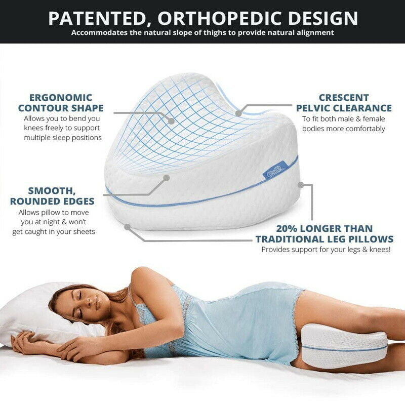 Leg Knee Support Pillow, Orthopedic Memory Foam Wedge Contour Pillow for Thighs, Leg Pillow for Back Hip Legs Knee Support Wedge and Pressure Relief, Washable Cover Tristar Online