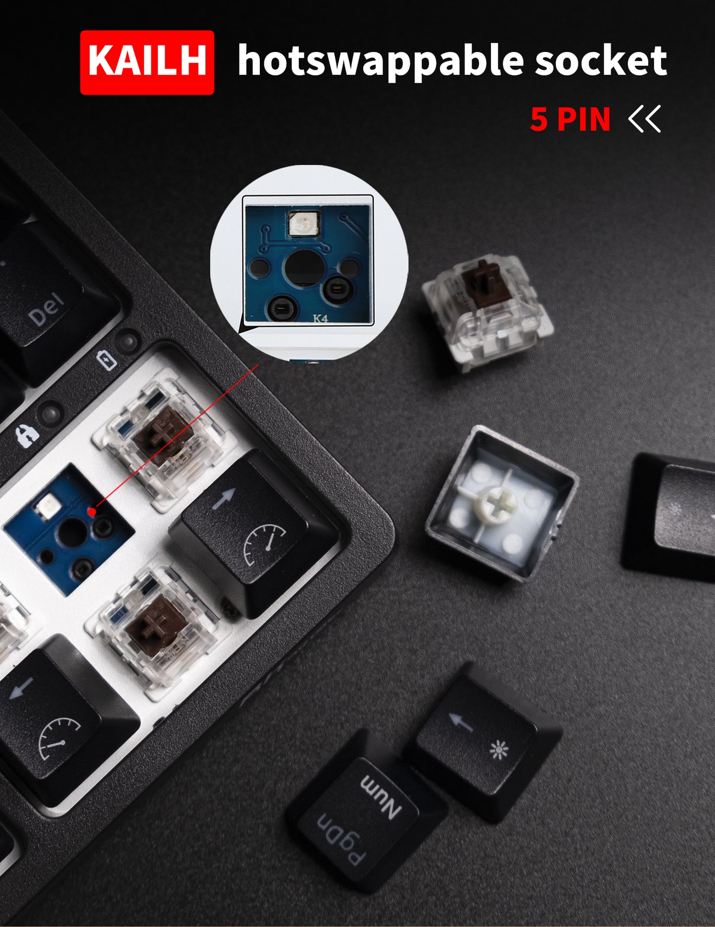 ROYAL KLUDGE RK84 Wireless Hot Swap Black 65% Mechanical Keyboard, Brown Switch Tristar Online
