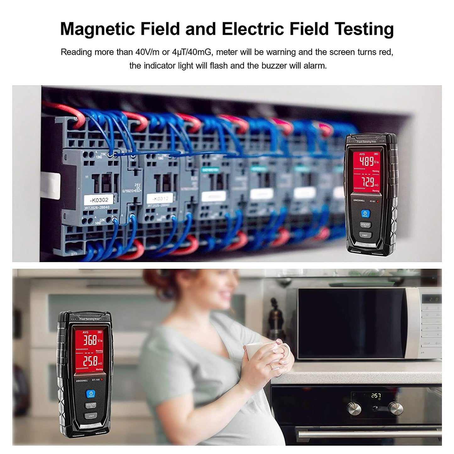 ERICKHILL EMF Meter Digital Electromagnetic Field Radiation Detector Machine Tristar Online